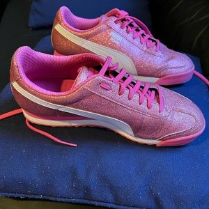 Puma pink glittery sneakers